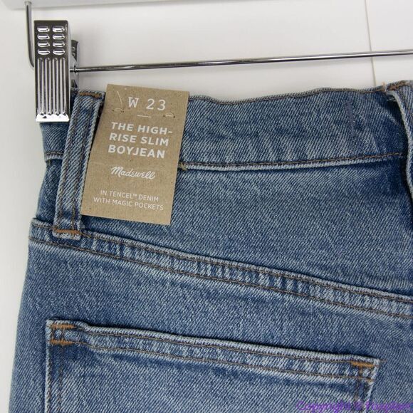 NEW Madewell High-Rise Slim Boyjean in Neal Wash: TENCEL™ Denim, 23 - Picture 13 of 16